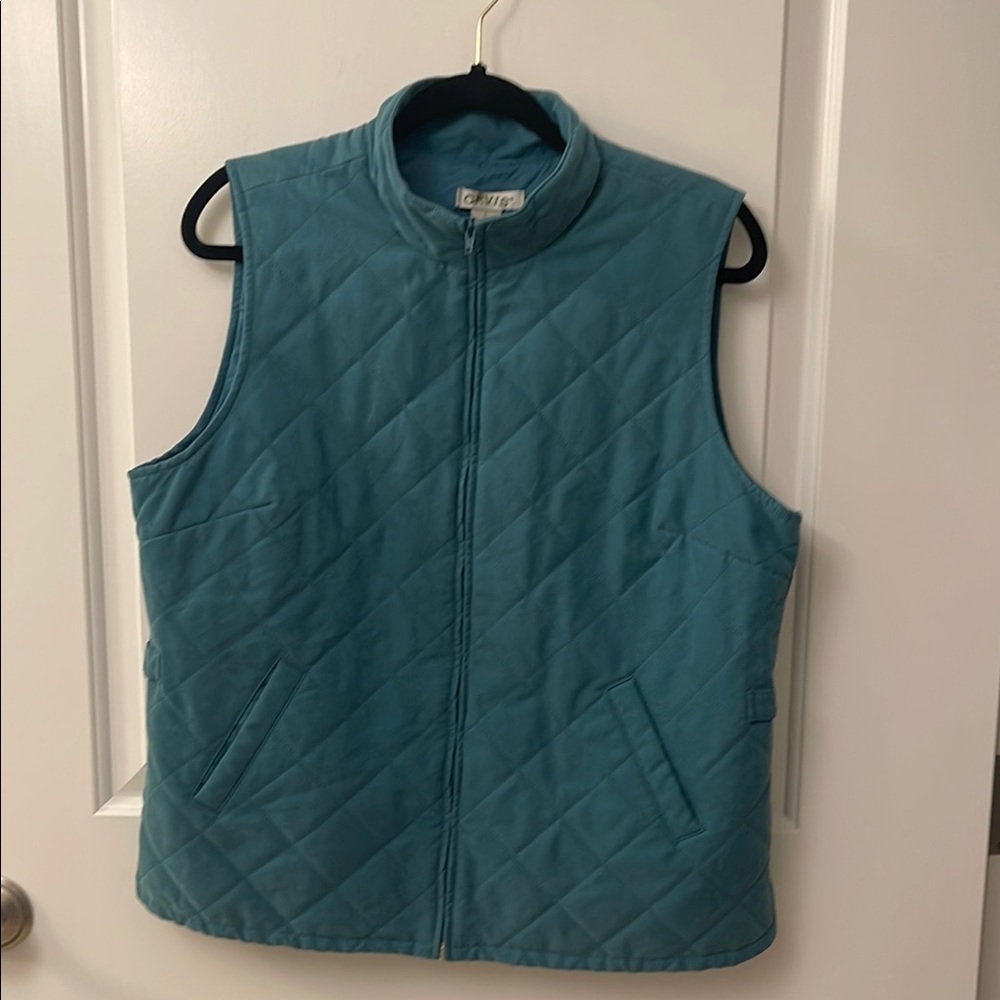 Orvis Teal Quilted Vest/SZ L
